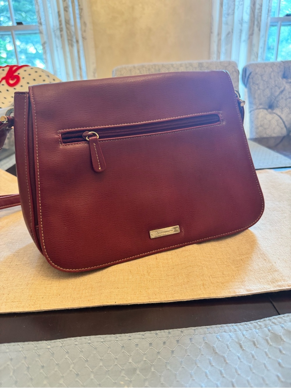 Liz Claiborne Leather Purse in Deep Burgundy